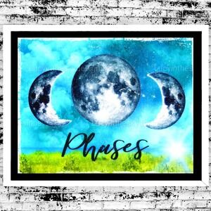Art Print Moon Landscape "Phases" Nature Wall Decor